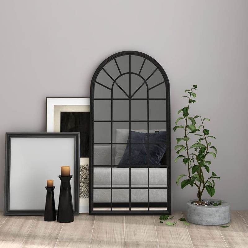 Miroir Noir 90x45 cm Fer pour utilisation  l'intrieur