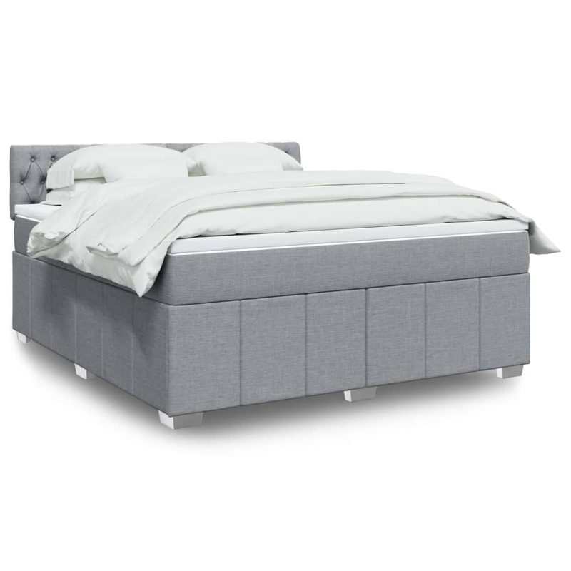 Sommier  lattes de lit avec matelas Gris clair 180x200cm Tissu