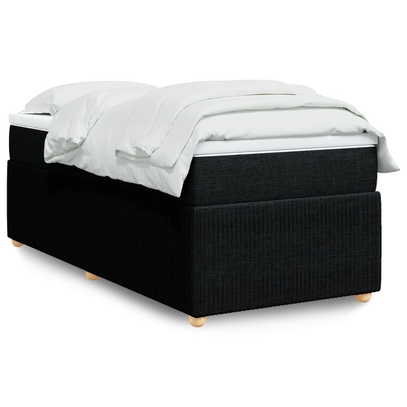 Sommier  lattes de lit avec matelas Noir 90x190 cm Tissu