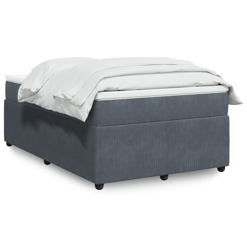 Sommier  lattes de lit et matelas gris fonc 120x190cm velours