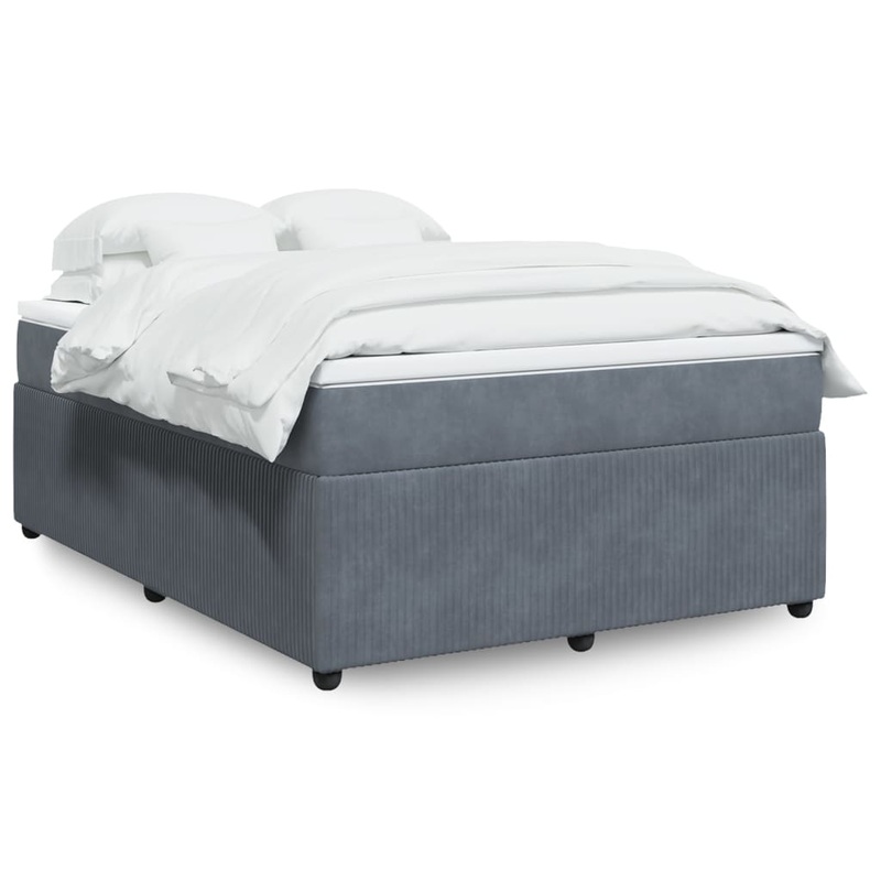 Sommier  lattes de lit et matelas Gris fonc 140x190cm Velours