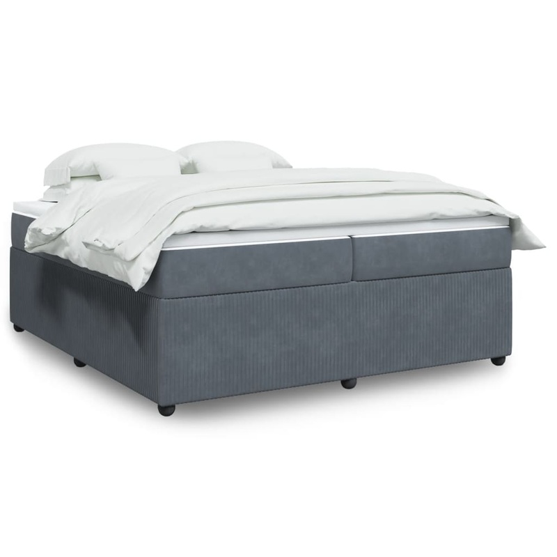 Sommier  lattes de lit et matelas Gris fonc 200x200cm Velours