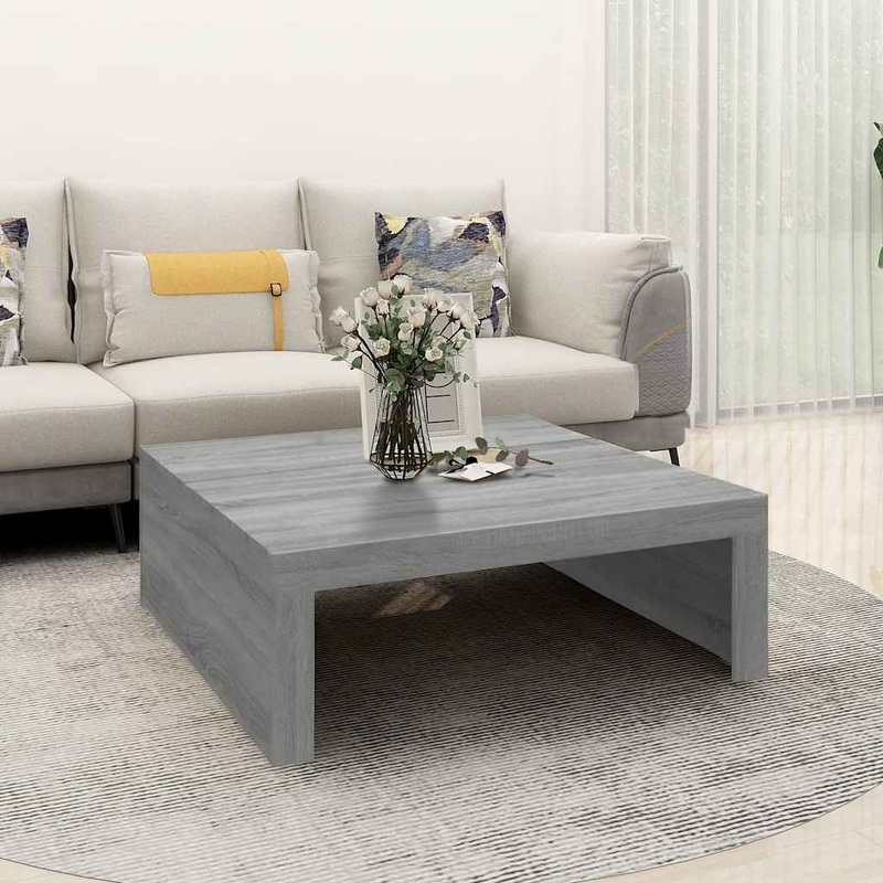 Table basse Sonoma gris 100x100x35 cm Bois d'ingnierie