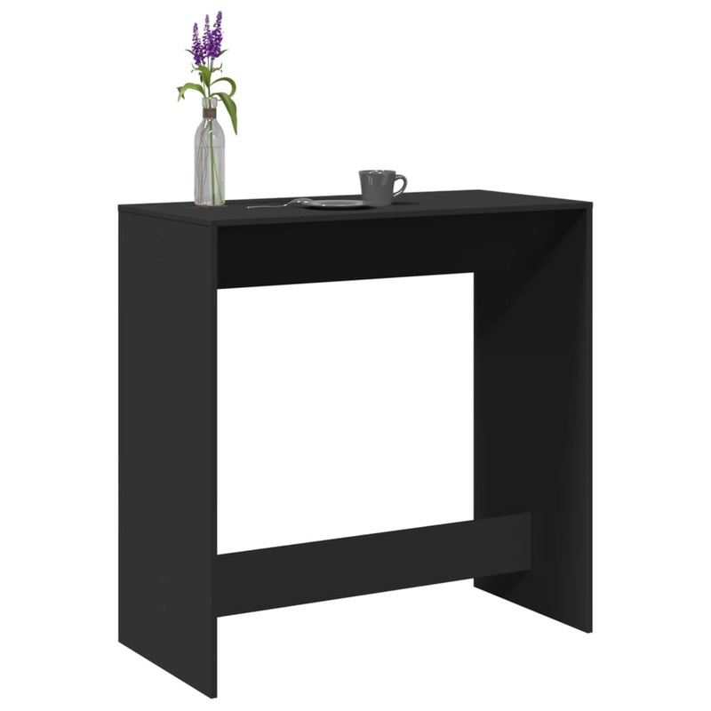Table de bar noir 102x50x103,5 cm bois d'ingnierie